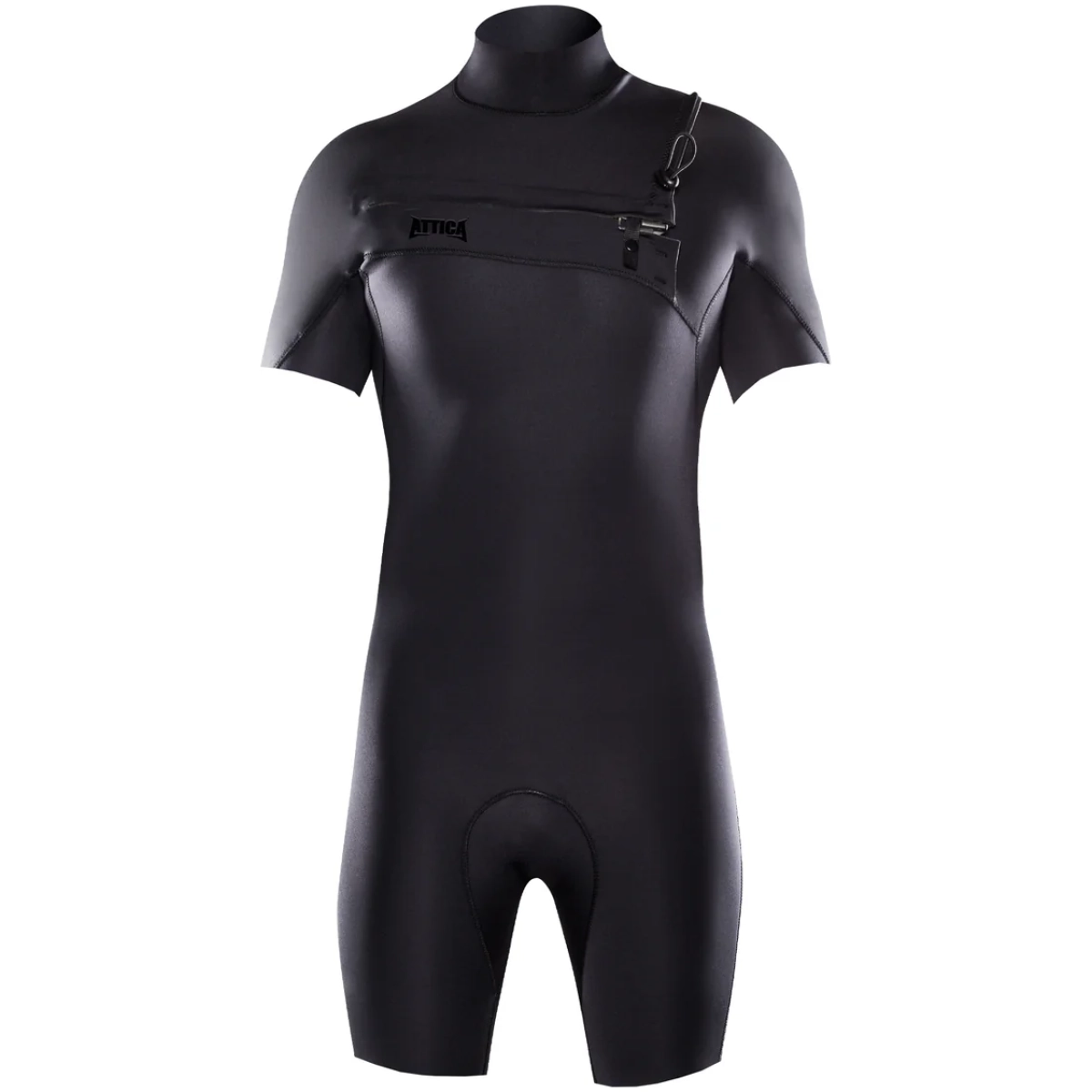 NEOPRENO ATTICA OMEGA Corto Sleeve Chest Zip 2/2MM Spring Wetsuit - BLACK NOIR / BLACK