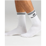 Calcetines blancos de caña media The Mad Hueys con rayas negras