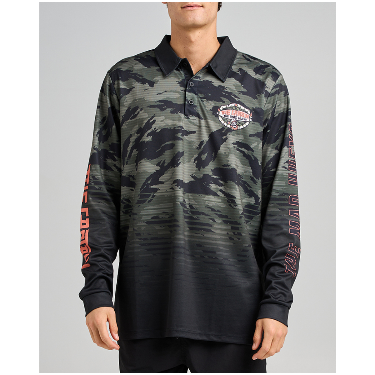 H225M03002 OLIVE THE TIKI ANCHOR UPF 50 FISHING JERSEY 2