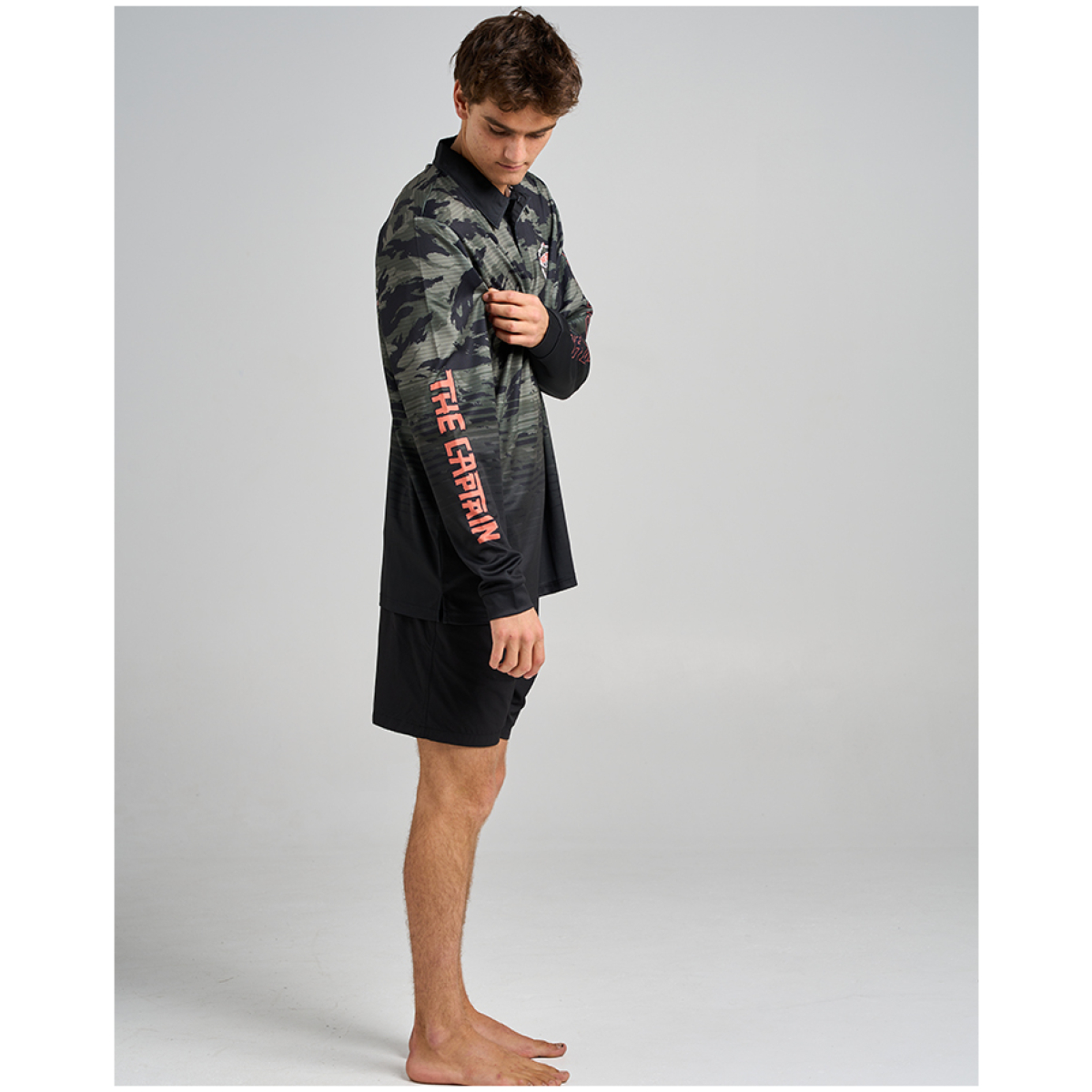 H225M03002 OLIVE THE TIKI ANCHOR UPF 50 FISHING JERSEY 6