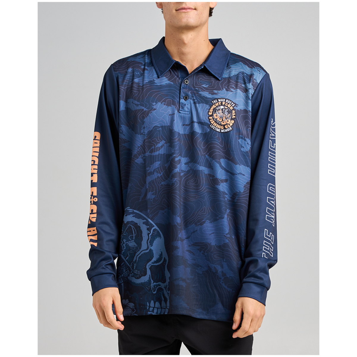 H225M03003 NAVY TROPIC CAUGHT FK ALL UPF 50 FISHING JERSEY 2