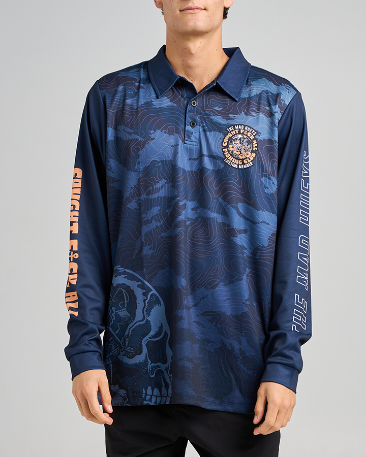 THE MAD HUEY tropic Caught FK All UPF 50+ Fishing Jersey – Navy - Imagen 2