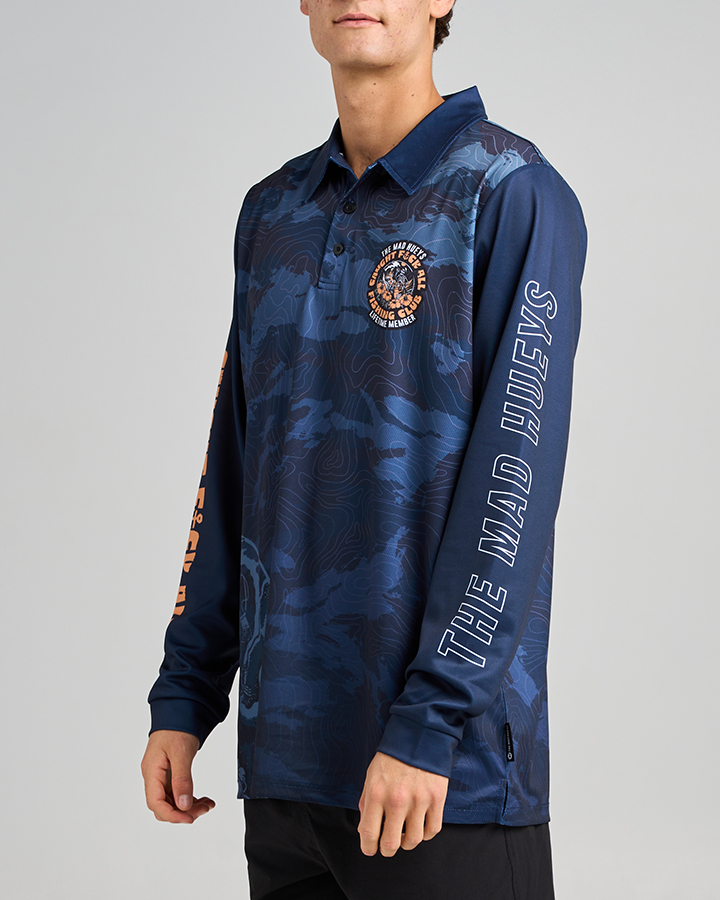 THE MAD HUEY tropic Caught FK All UPF 50+ Fishing Jersey – Navy - Imagen 3