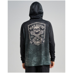 H225M03004 OIL GREEN AHOY FKRS SHIELD UPF 50 HOODED FISHING JERSEY 3
