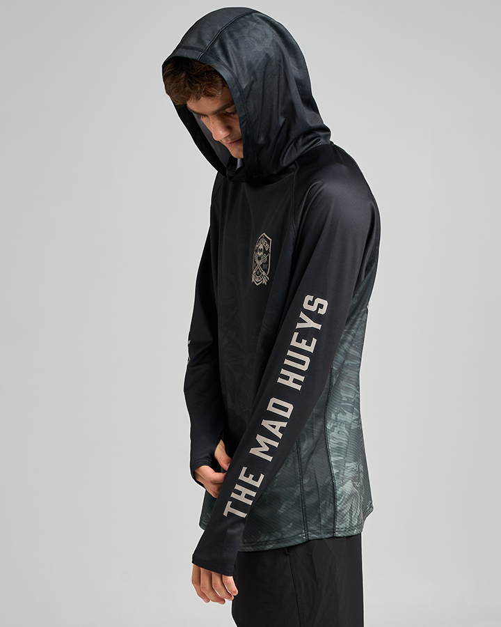 THE MAD HUEYS Ahoy FKRS Shield Hooded Fishing Jersey Black - Imagen 6