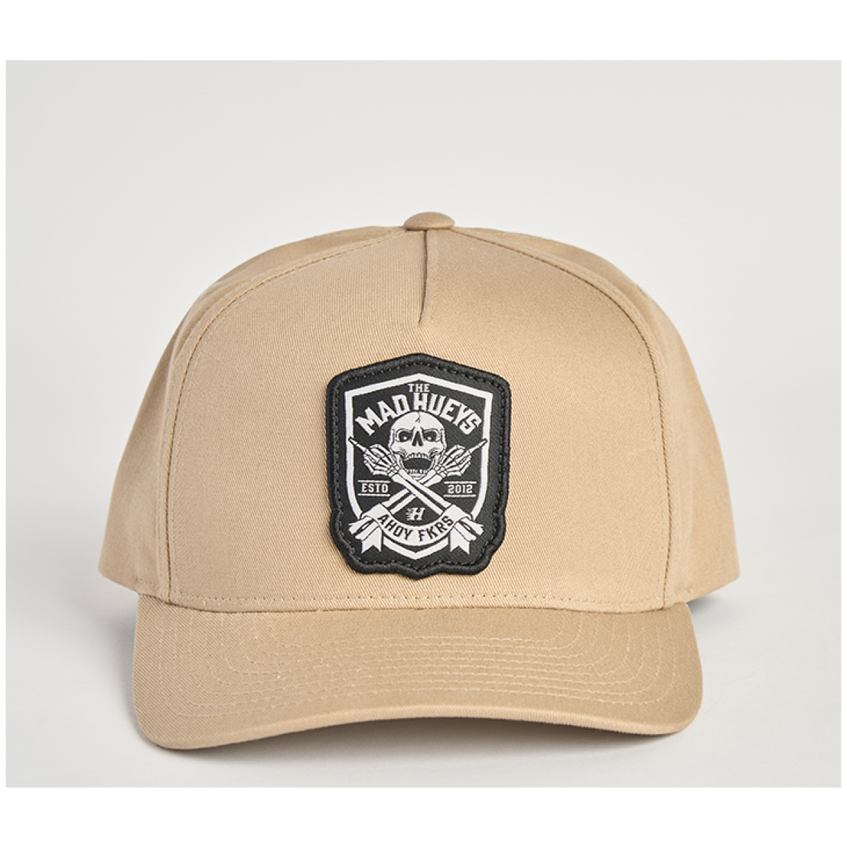 THE MAD HUEYS Ahoy FKRS Shield Twill Snapback – Tan