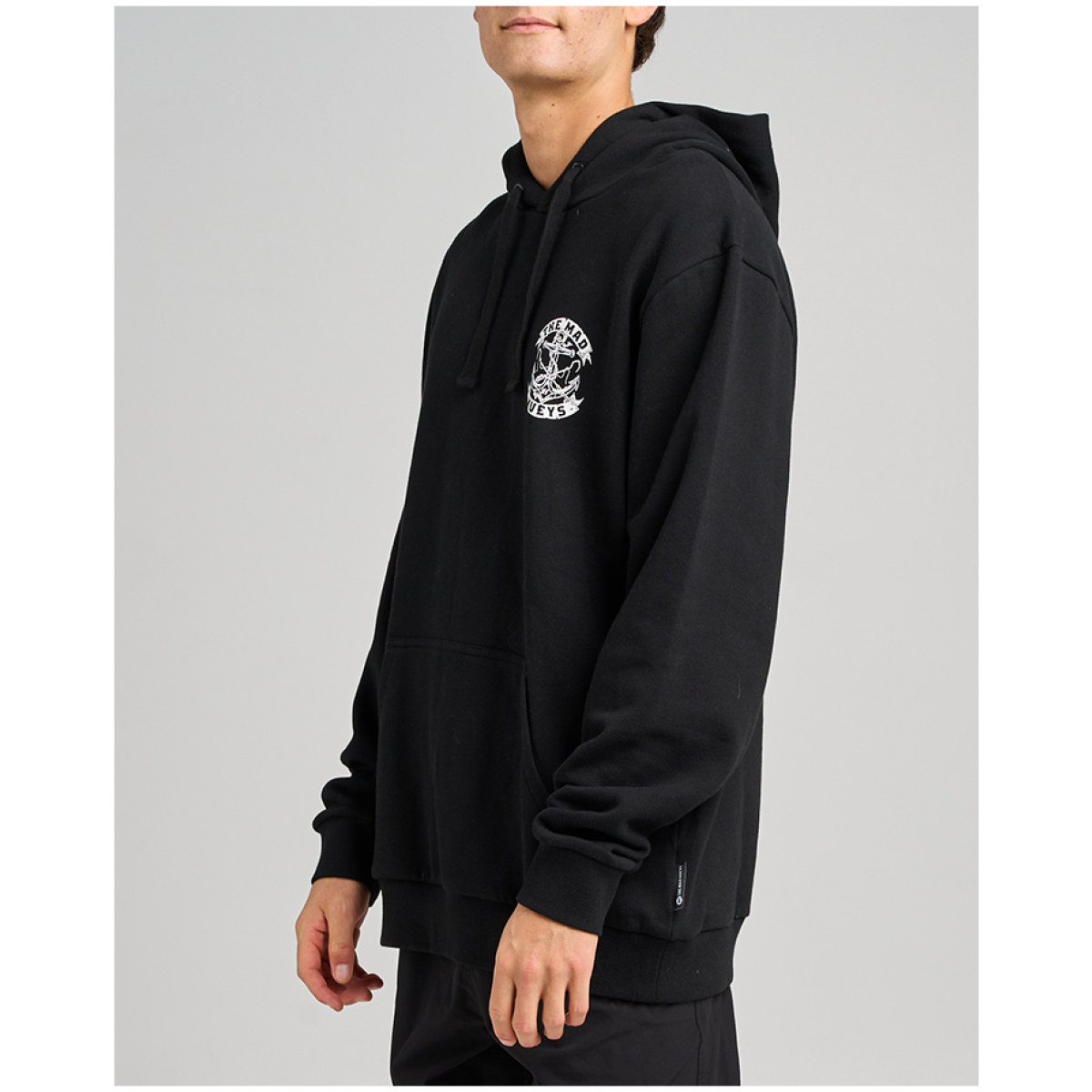 THE MAD HUEYS Drop Anchor Hooded Pullover – Black