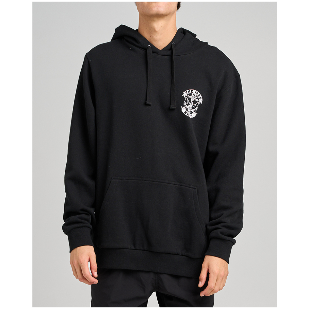 THE MAD HUEYS Drop Anchor Hooded Pullover – Black