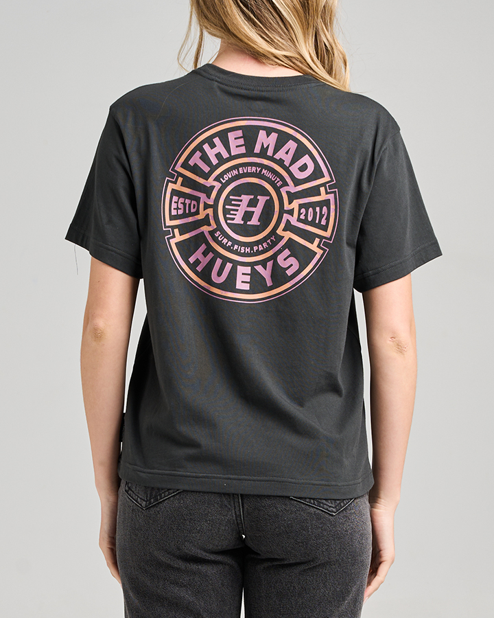 THE MAD HUEYS Mad Series Women’s SS Tee – Vintage Black - Imagen 1