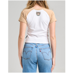 Camiseta de mujer The Mad Hueys Side Saddle Baby Tee, color blanco