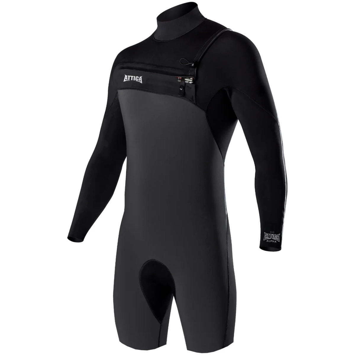 Neopreno Attica Omega 2/2 mm Manga Larga – Chest Zip Black / Grey
