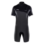 NEOPRENO ATTICA OMEGA Corto Sleeve Chest Zip 2/2MM Spring Wetsuit - BLACK BLACK / GREY
